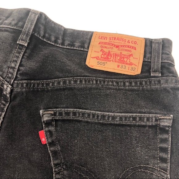 [Levi’s] Men's Black 505 Regular Fit Jeans - Picture 4 of 7